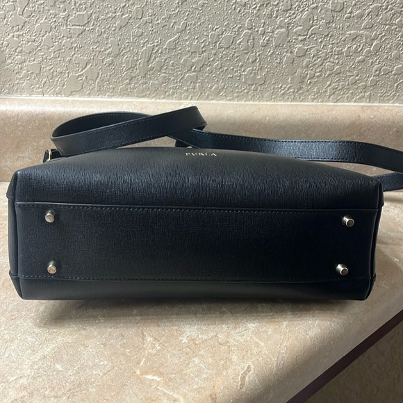 FURLA Agata Black Saffiano Leather Crossbody Handbag - Picture 8 of 16